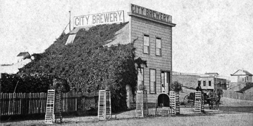 City Brewery located at 5th and B Streets featured a beer garden in back 1870