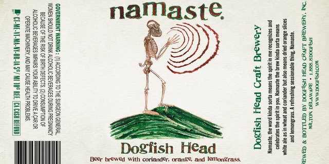 Dogfish Head Namaste label