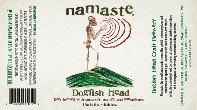 Dogfish Head Namaste label