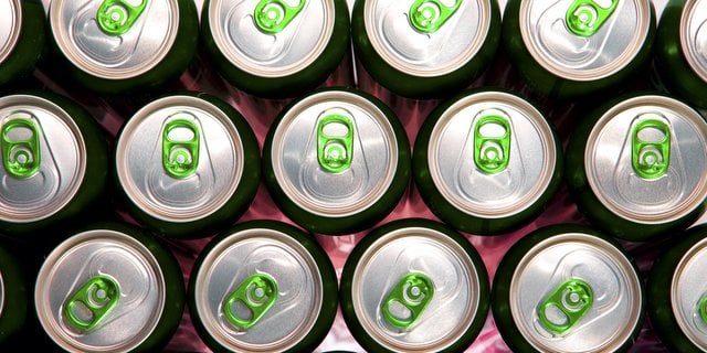 cans with green tabs