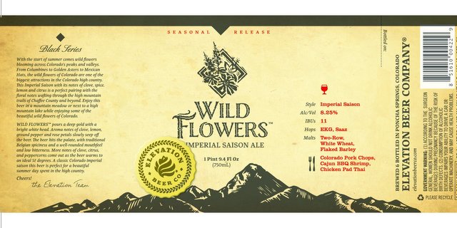 Elevator Brewing Co Wildflowers_Label