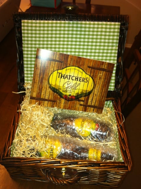 Thatchers Gold Cider in Keith's basket