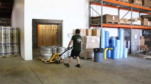 Readying a shipment of beer at the new Cape May facility.