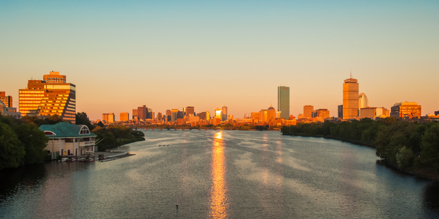 Charles River Boston water sunset
