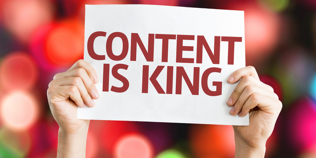 content is king sign