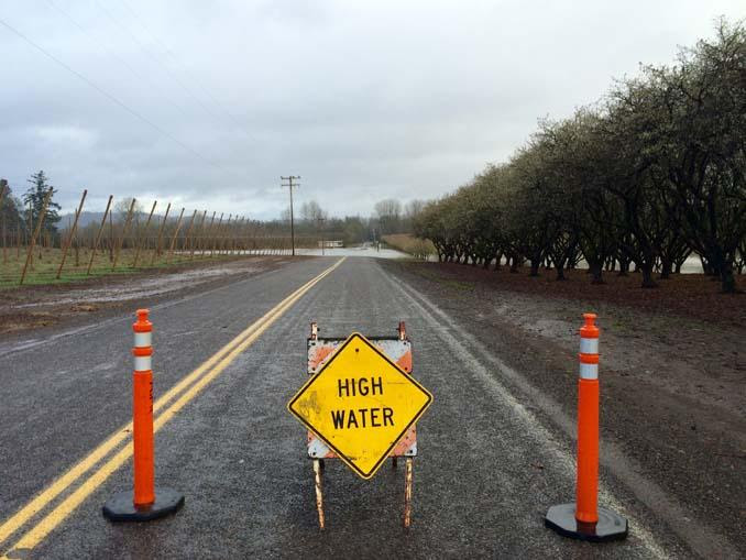 Rogue Farm flooding road 