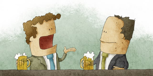 guys talking arguing over beer business