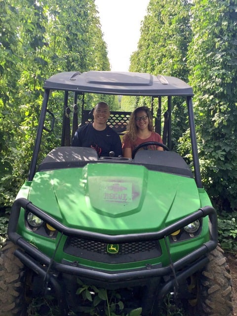 Rogue Farms in the gator Keith and Cheryl