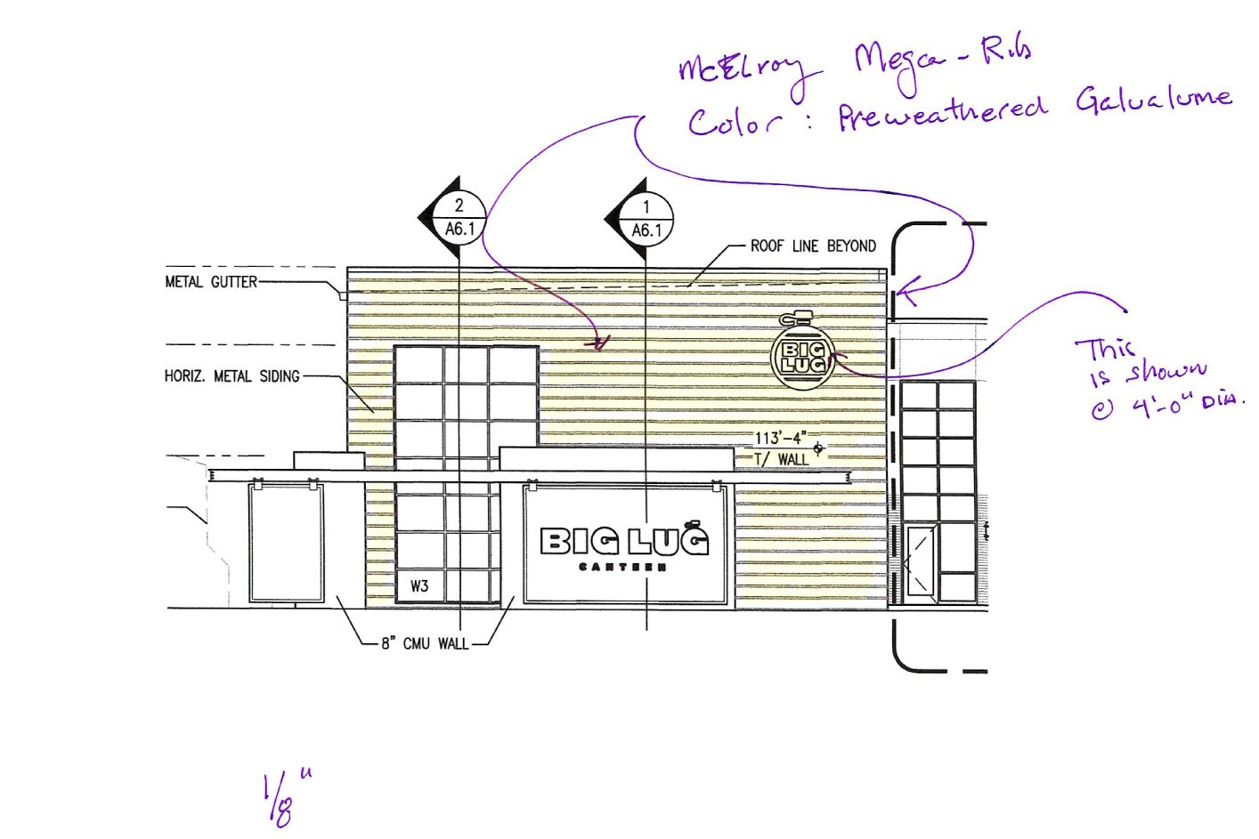 Early concepts and the final exterior design and build out for Big Lug Canteen (Indianapolis, IN). See more of this fun project here.
