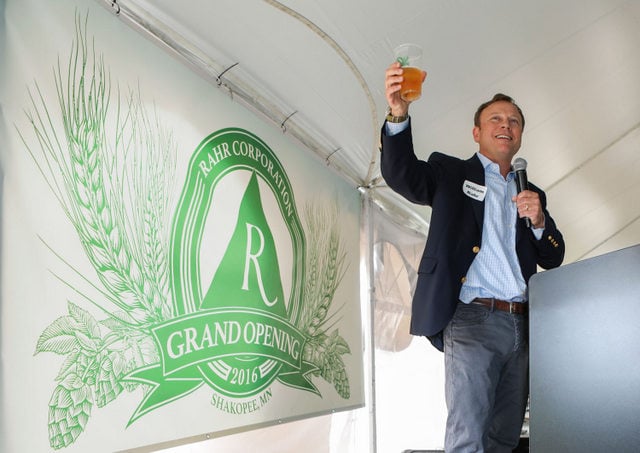 Rahr Corp. President and CEO William Rahr addresses the crowd with a toast