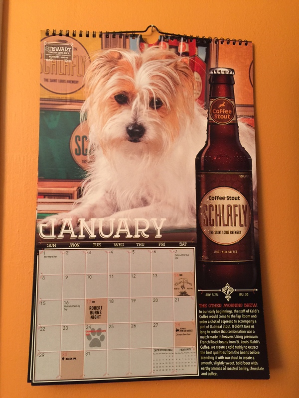 Schlafly dog calendar 