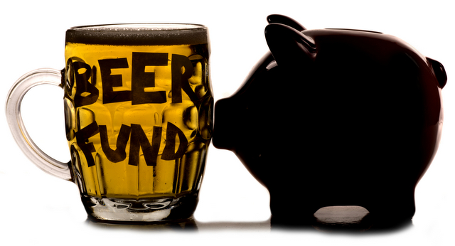 beer fund piggy bank glass of beer 