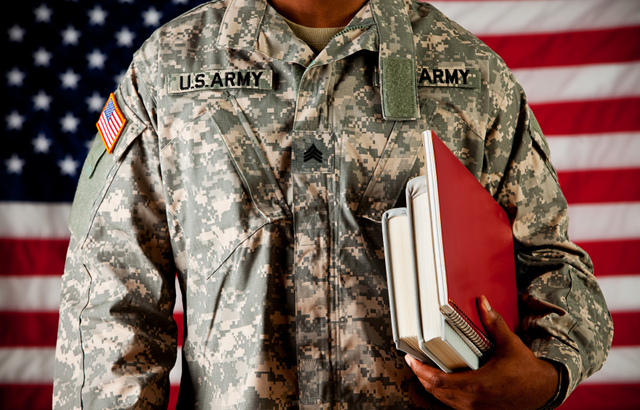 army soldier veteran books America flag 