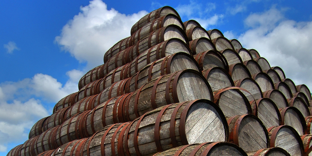 beer barrels stacked high cbb crop