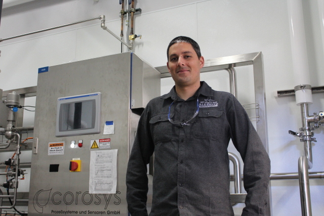 Inline carbonation system Ryan Crisp, head brewer AleSmith 