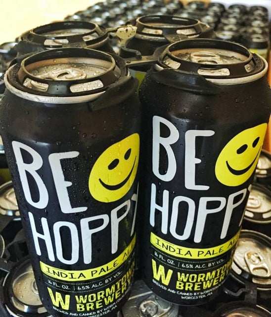 Wormtown Brewery Be Hoppy cans 