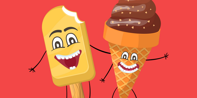 ice cream anthropomorphic scary smiling dancing food cartoon cbb crop