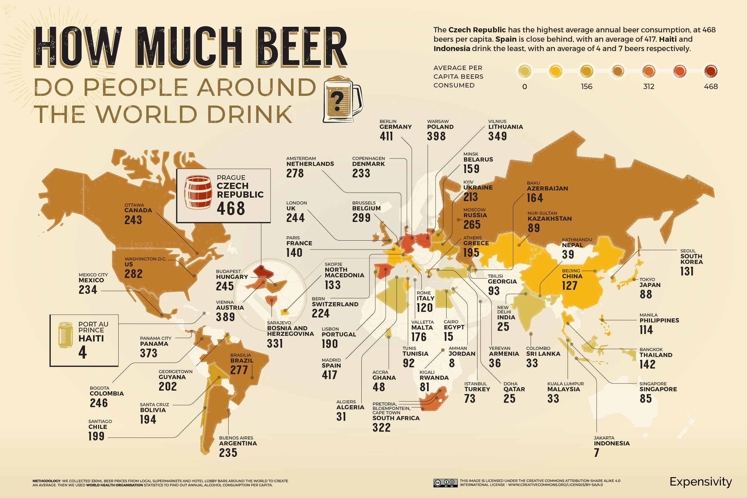 how much do people drink map