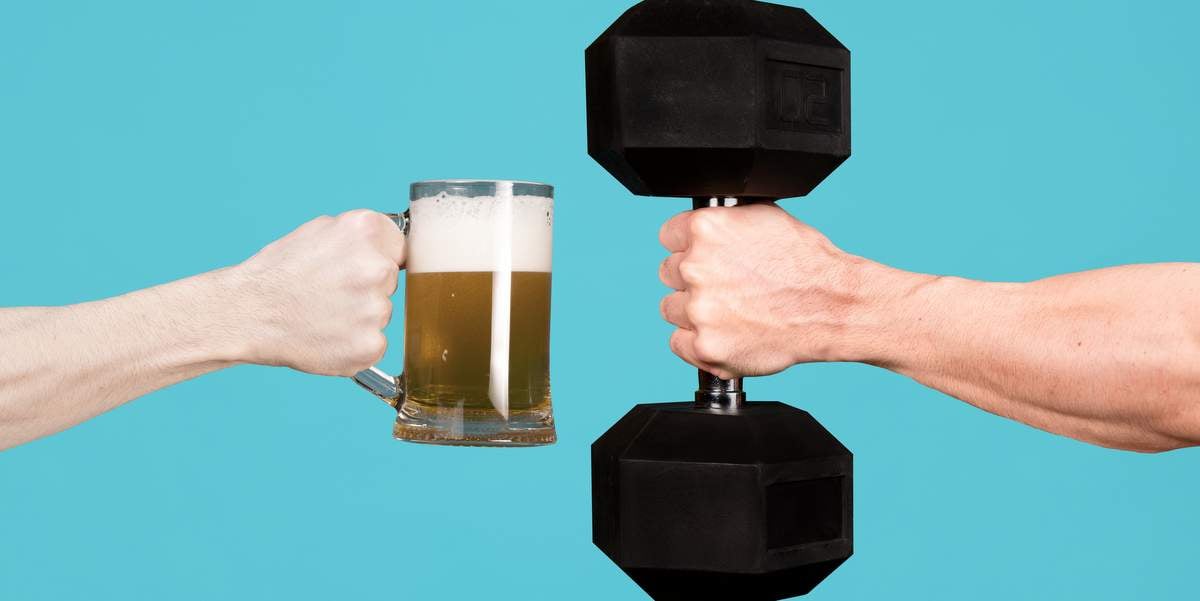 beer healthy glass dumbell working out excercise-001