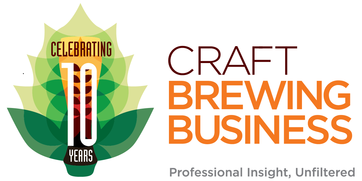 Craft brewing business 10 year anniversary logo