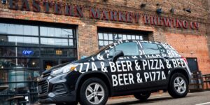 Pizza beer delivery car Eastern Market Brewing partners with Elephant & Co