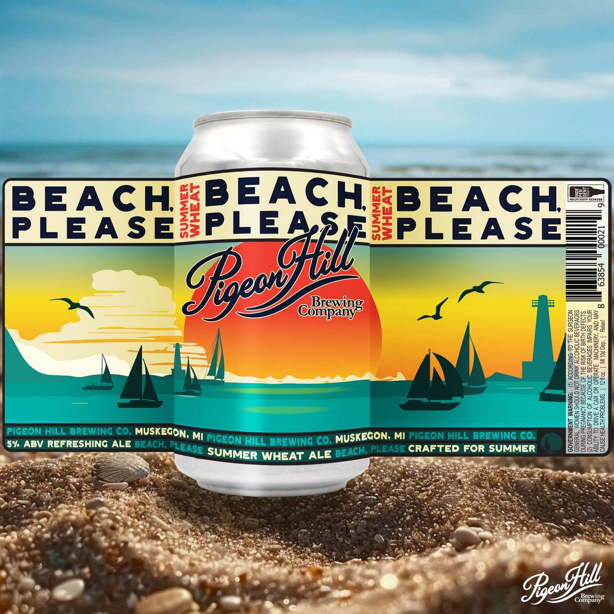 Pigeon Hill Brewing Co Beach Please Summer Wheat brewing label