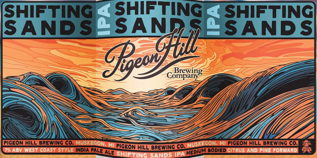 Pigeon Hill Brewing Co Shifting Sands IPA label