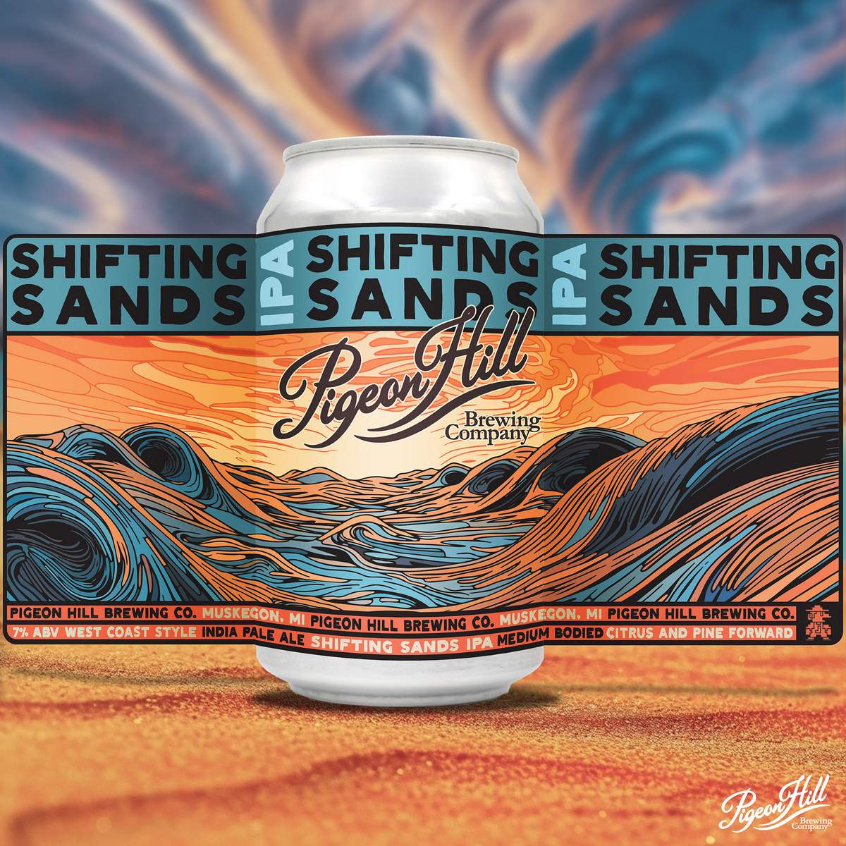Pigeon Hill Brewing Co Shifting Sands IPA label