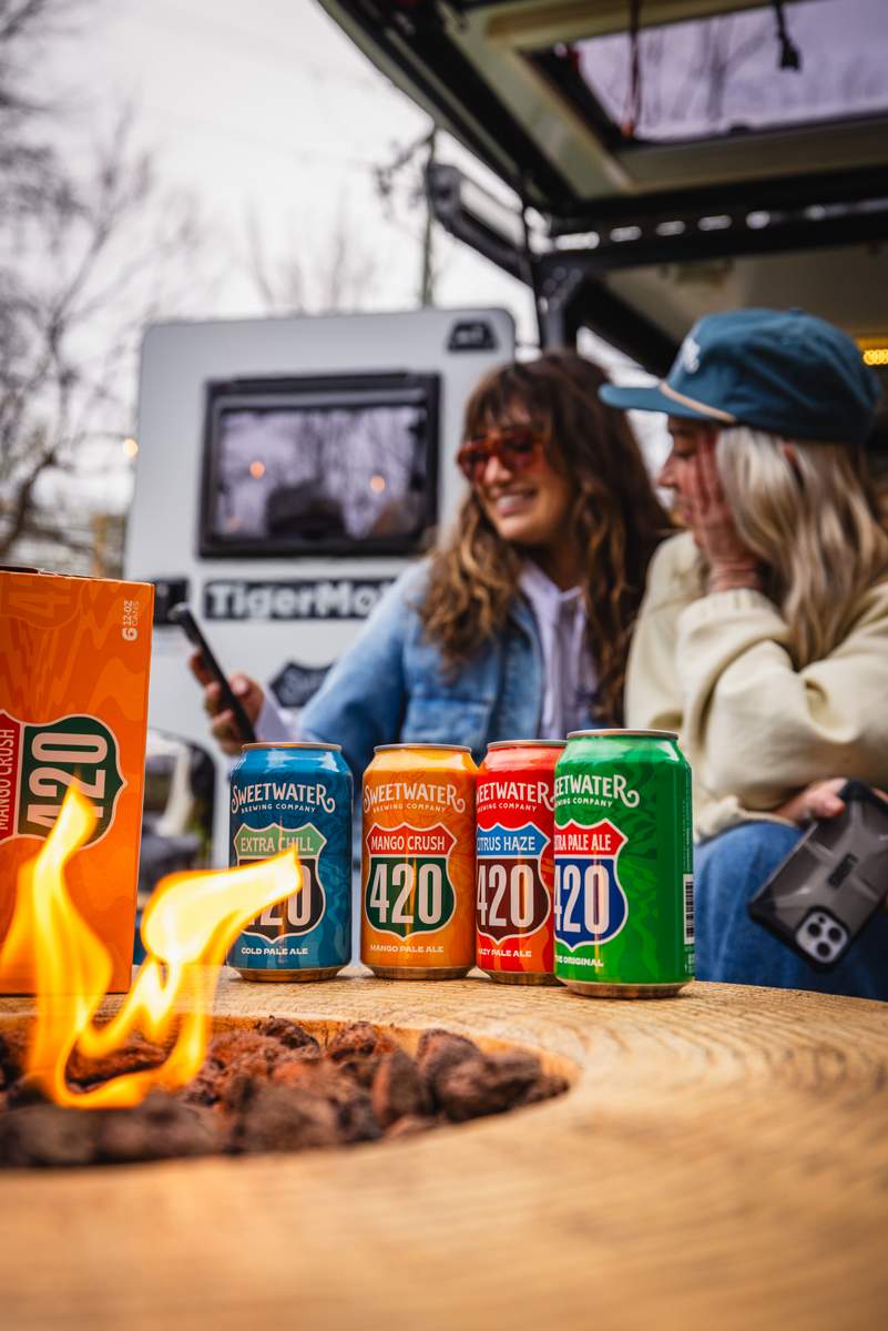 SweetWater 420 brand on an outdoor fire pit