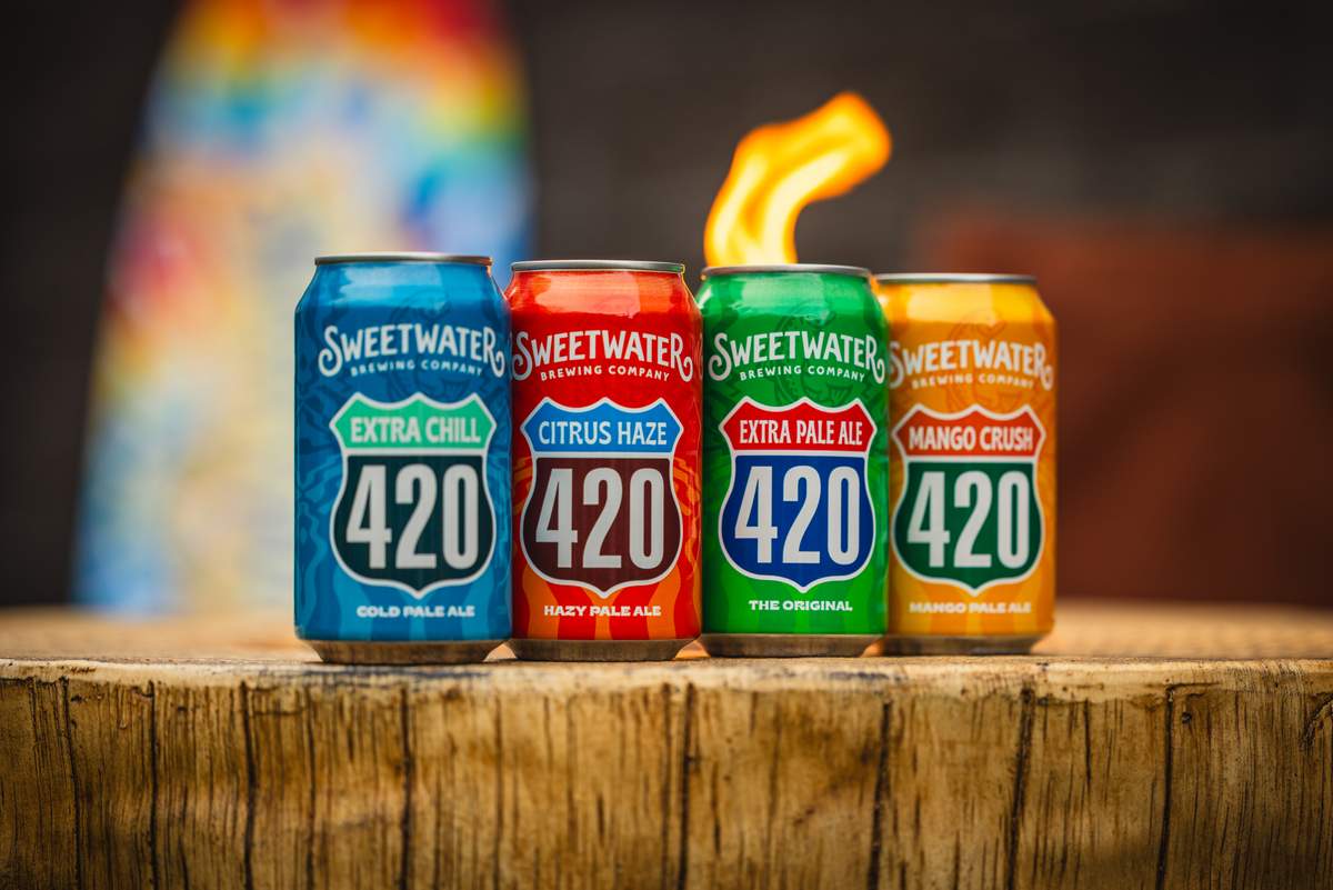 SweetWater 420 brand on a hay bale