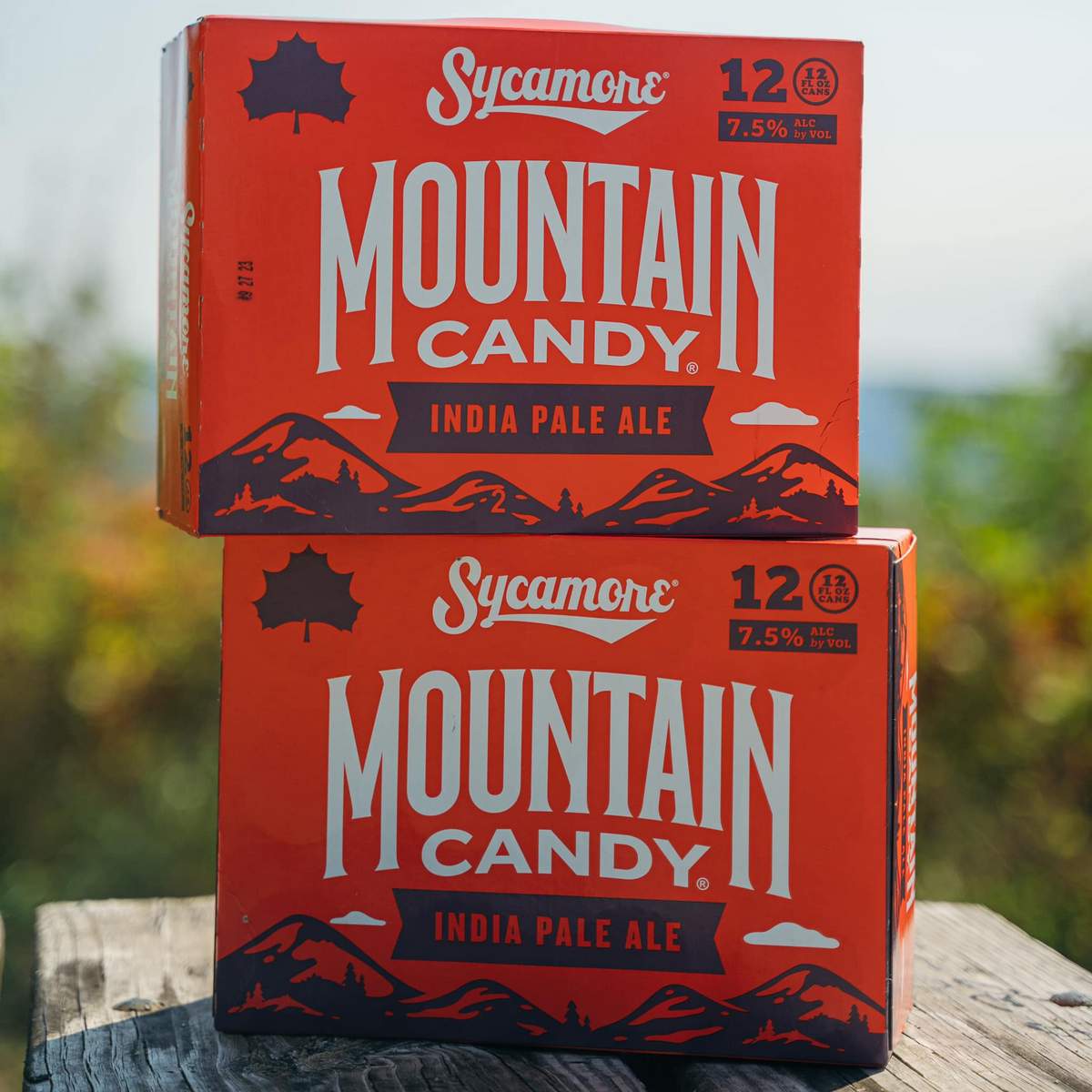 Sycamore Mountain Candy INdia Pale Ale 12 packs stacked